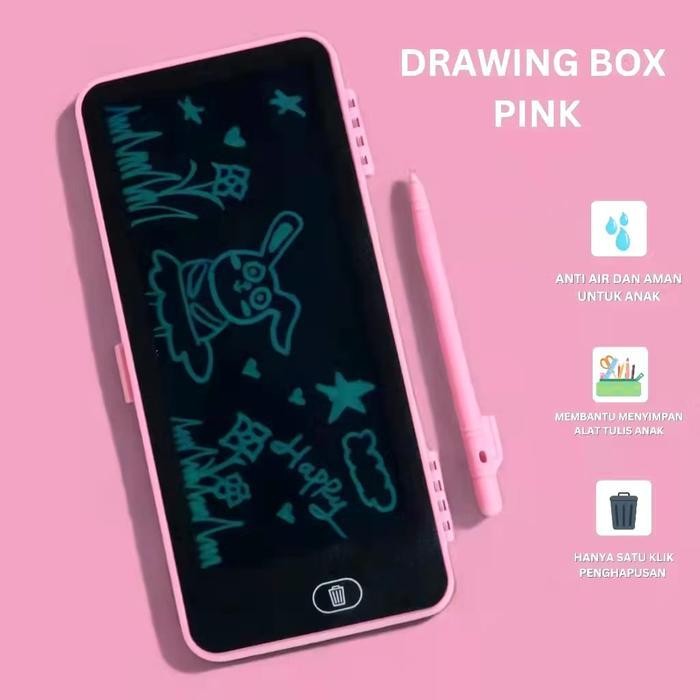 

SWG AB121 Drawing Box Case Besar Pencil Drawing Pad Edukasi 2in1 kotak Pensil Case Lcd Ukuran Besar Writing Stationery