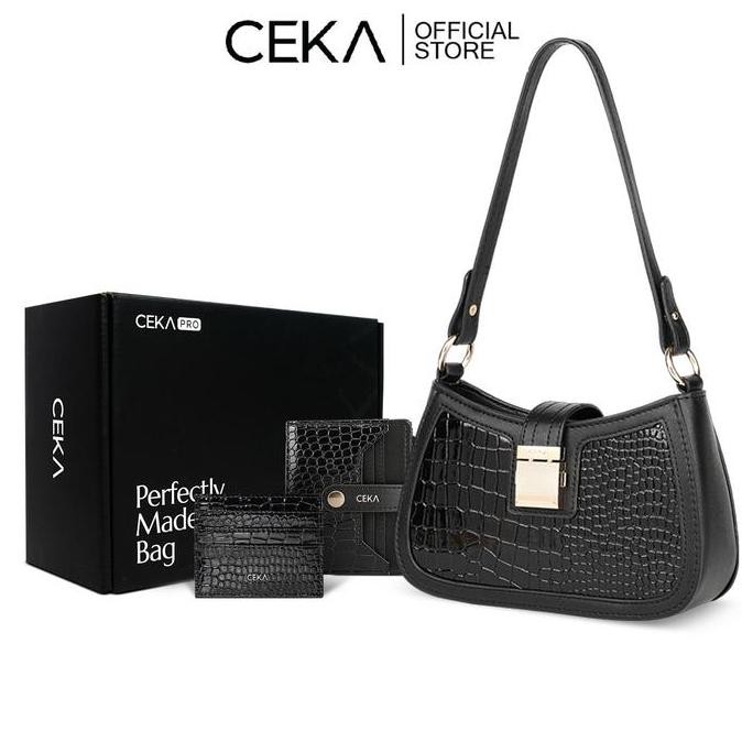 Asli CEKA PRO Tas Shoulder Bag & Handbag Wanita Original Gift Set Branded Paket Hemat Laila Series