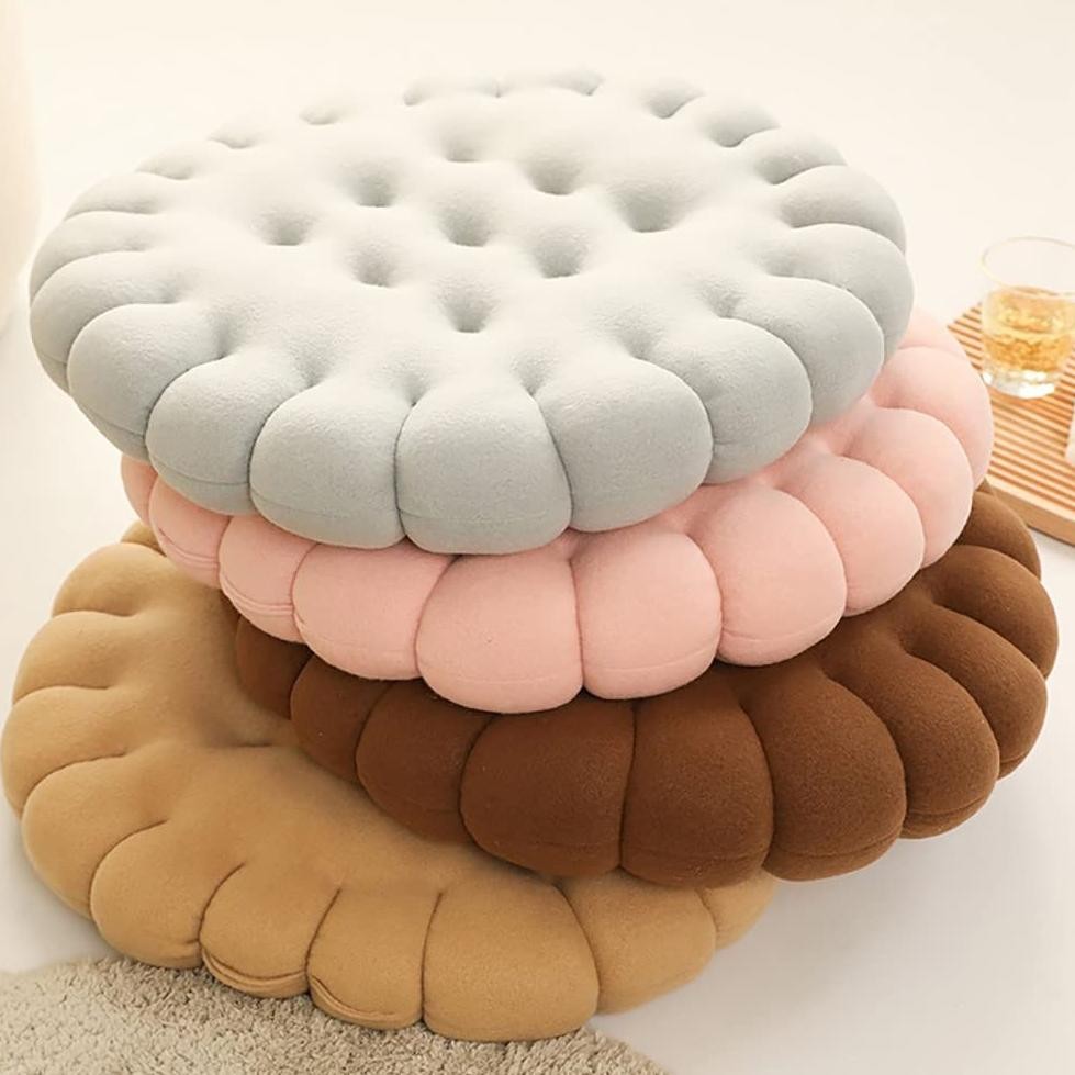 Bantal Alas Duduk Kursi Sofa Bantal Biskuit Motif Makanan Cushion Pillows Untuk Lesehan Halus Lembut