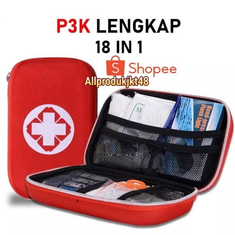 18 in 1 Perlengkapan Alat Medis P3K isi Lengkap dengan Tas Kotak First