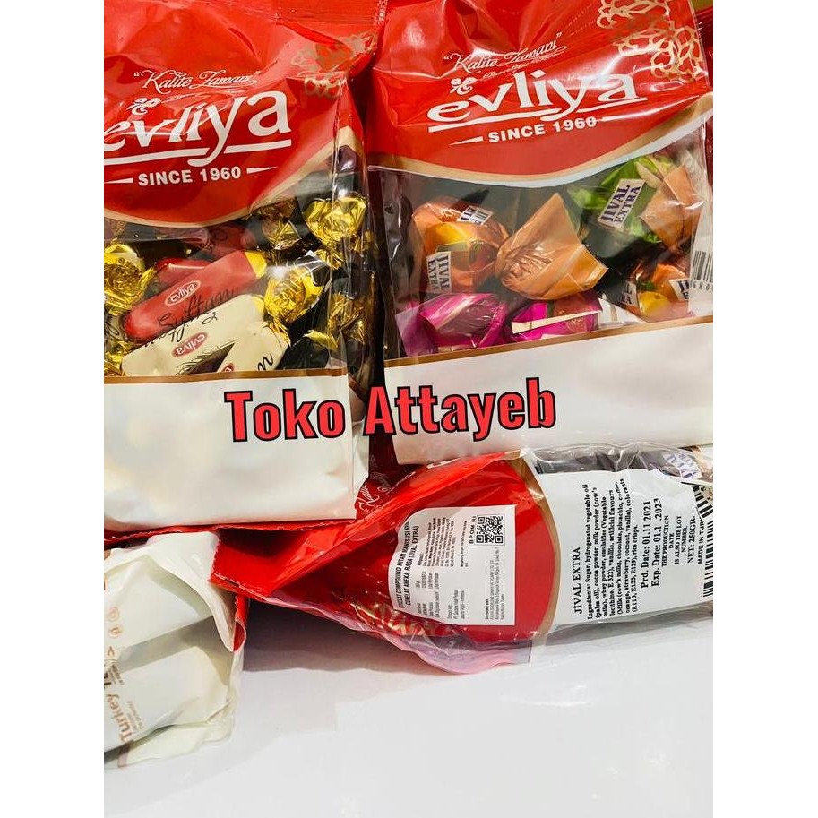

Permen Coklat Evliya Jiwal,Sulton Extra Jiwal Made In Turkey 250Gr