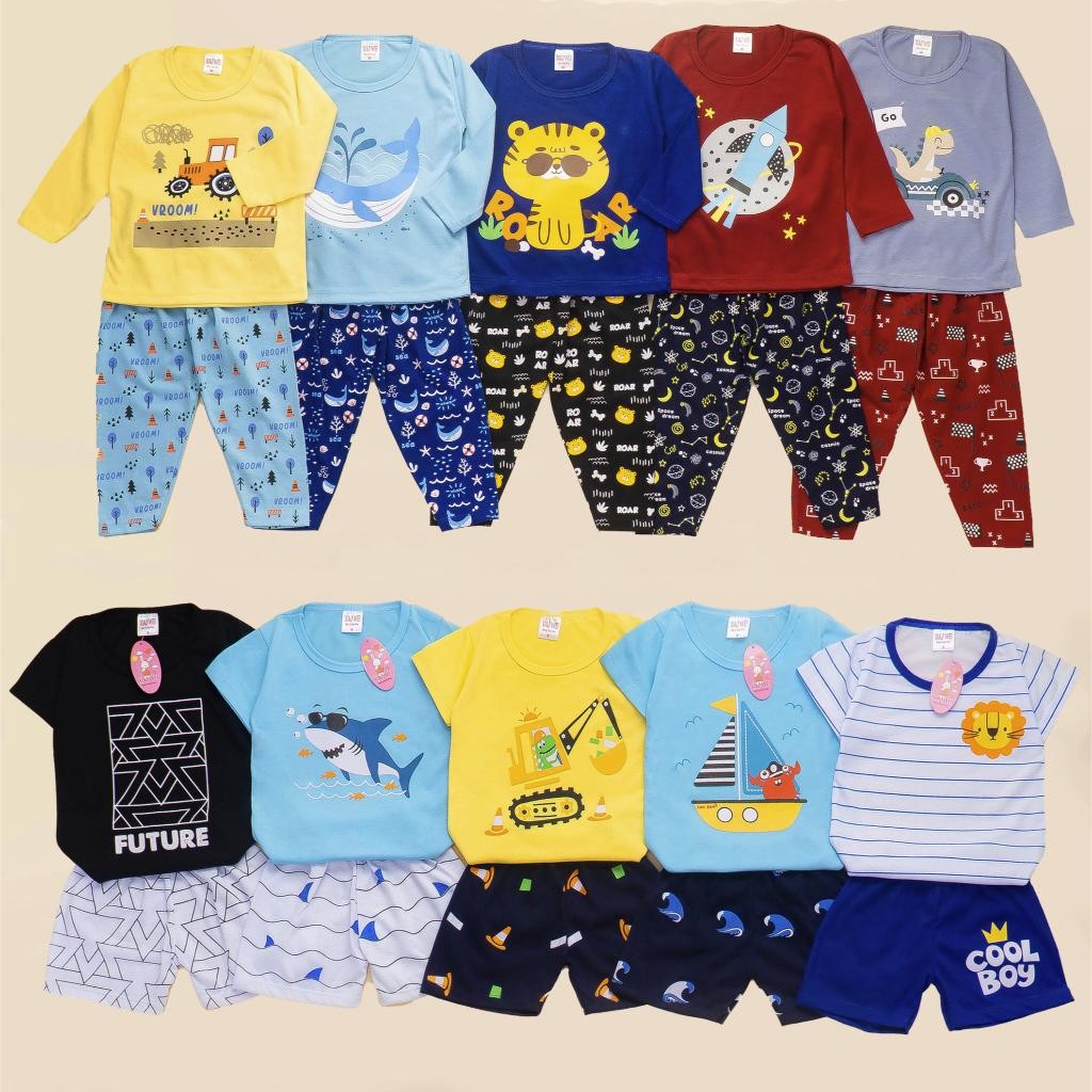 Bts (Isi 4 Pcs)Paket Setelan Panjang-Pendek Laki & Perempuan / Setelan Anak Perempuan/ Setelan Anak 