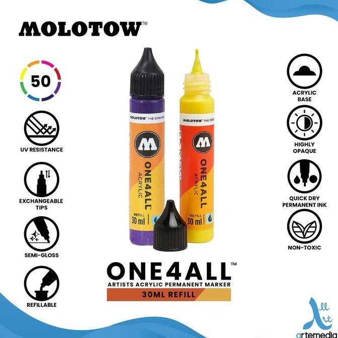 

Cat Isi Ulang Molotow One4All Refill 30ml Acrylic Paint Marker - 1/3