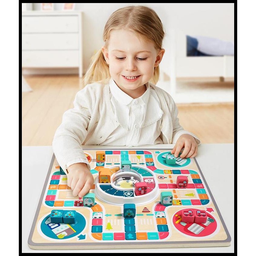 Topbright wooden Ludo chess games 4 / Mainan Ludo Kayu Board Games Lud