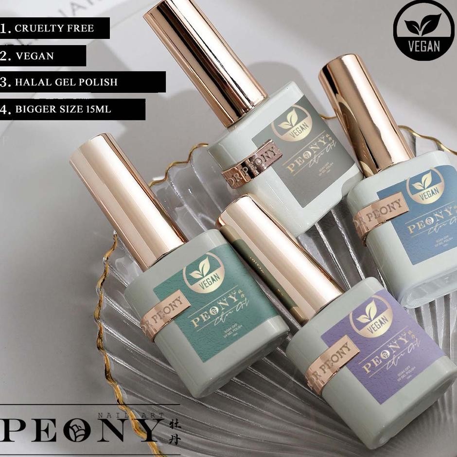 Peony Vegan Nail Gel 15Ml Peonny Kutek Gel Halal Peony Vegan Gel Polish Gel Polish Halal