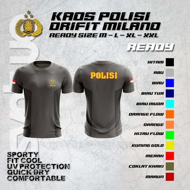 Kaos Polisi/ Kaos Polisi Bahan Dryfit Milano / Kaos jersey Polisi Nugi