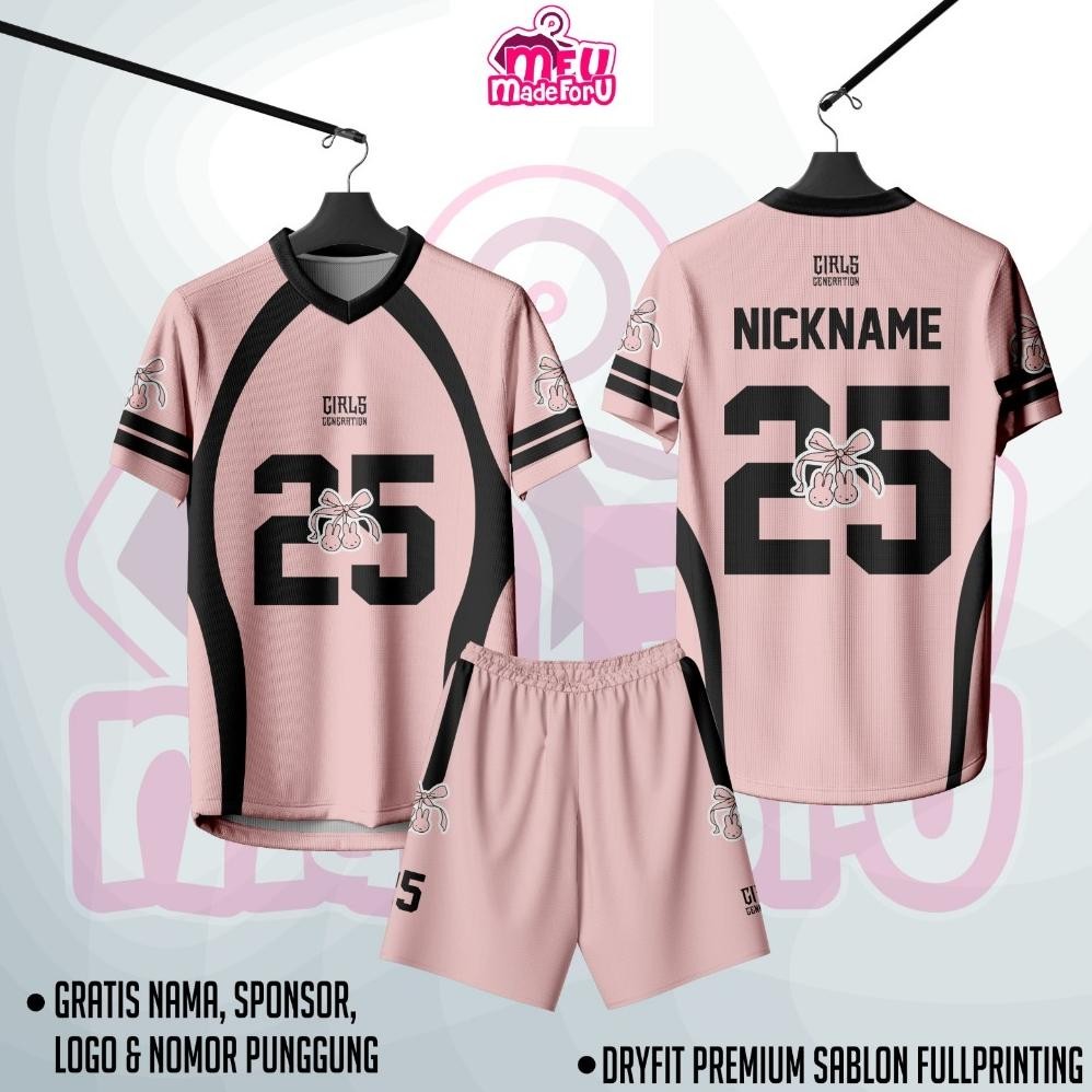 Jersey Baju Wanita/Pria GIRLS GENERATION Special Edition PINK CUSTOM SUKA SUKA DESAIN  Zumba, Badmin