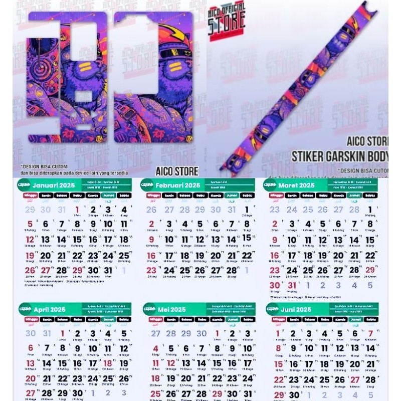

Premium Cut - Kalender Baru Tahun 2025 B80 6 Garskin Stiker / Case Custom Terlaris 2PCS/ Fullbody