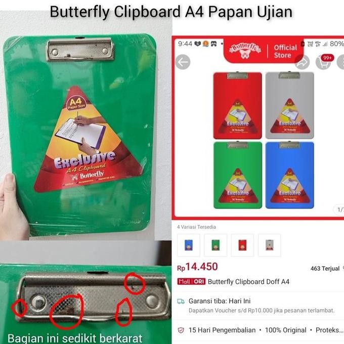 

><><><] Butterfly Clipboard A4 Papan Ujian