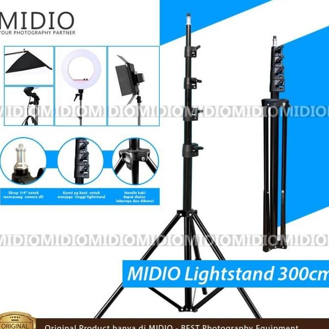 Tripod Light Stand Studio Foto Midio Tinggi Maksimal 3 Meter Lighting Camera