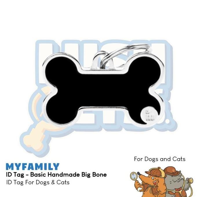 

TERLARIS - MyFamily ID Tag - Basic Handmade Big Bone | Personalized Cat Dog Tag