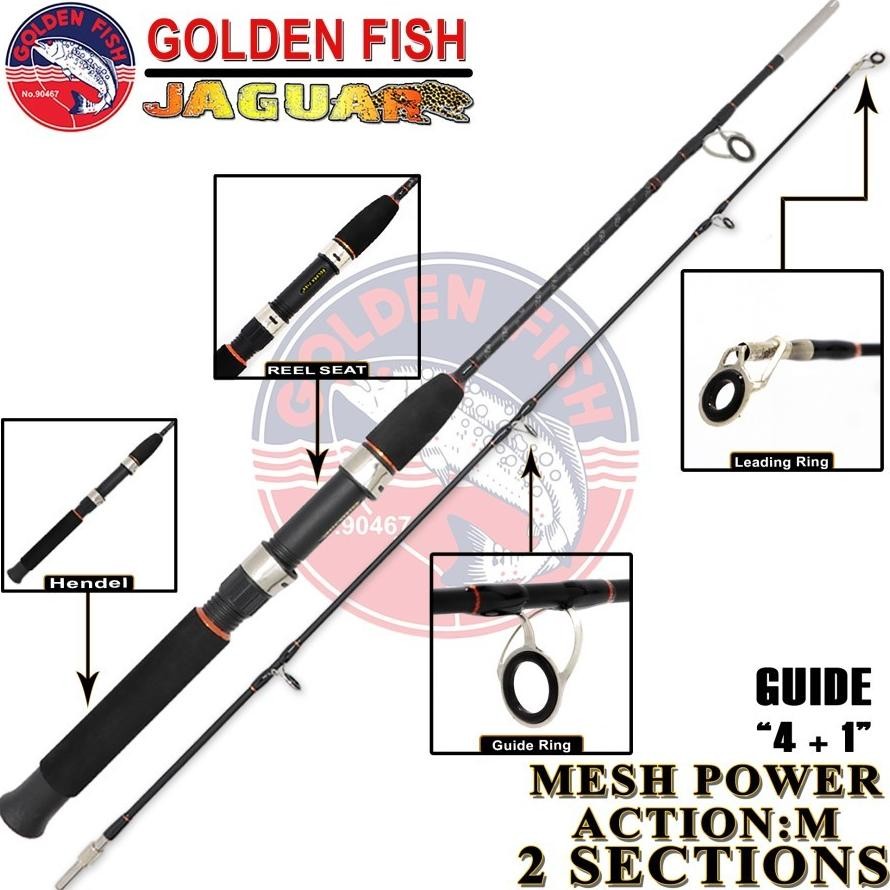 Joran Pancing Golden Fish Jaguar Fiber Isi/Solid 135,150,165,180,210cm Nugi