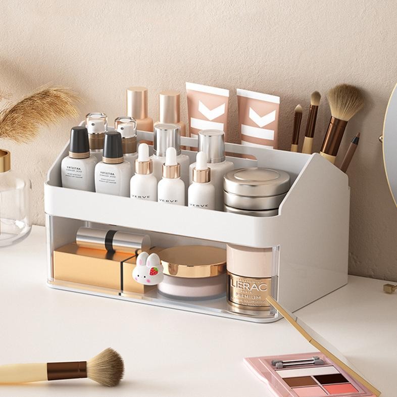 Laci Mini Kecil Susun Aesthetic - Rak Pensil Kosmetik - Desk Rack Dan Makeup Organizer - Dd007 Terba
