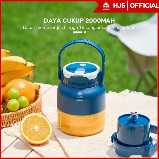 [Hjs] Portable Juice Blender 8 Mata Pisau 500Ml Juicer Dengan Silikon Sedotan Rechargeable Kapasitas