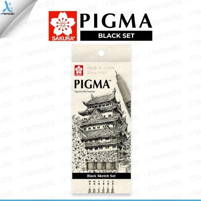 

TERMURAH - Drawing Pen Sakura Pigma Micron Black 6 Set A
