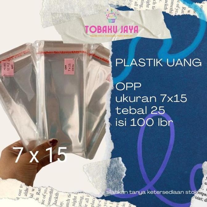 

*#*#*#] OPP Uang 7x15 Plastik Uang Lem