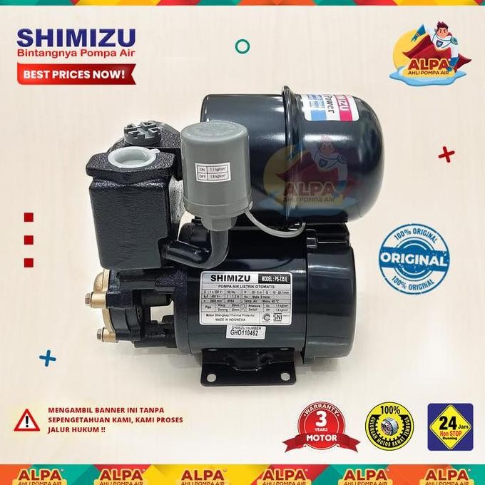 Baru Pompa Air Shimizu PS-135 E Mesin Otomatis Jet Pump