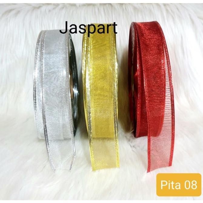 #####] PITA METERAN GLITTER NATAL PINGGIR KAWAT PITA PARCEL PITA CHRISTMAS PITA HIASAN CANTIK PITA N