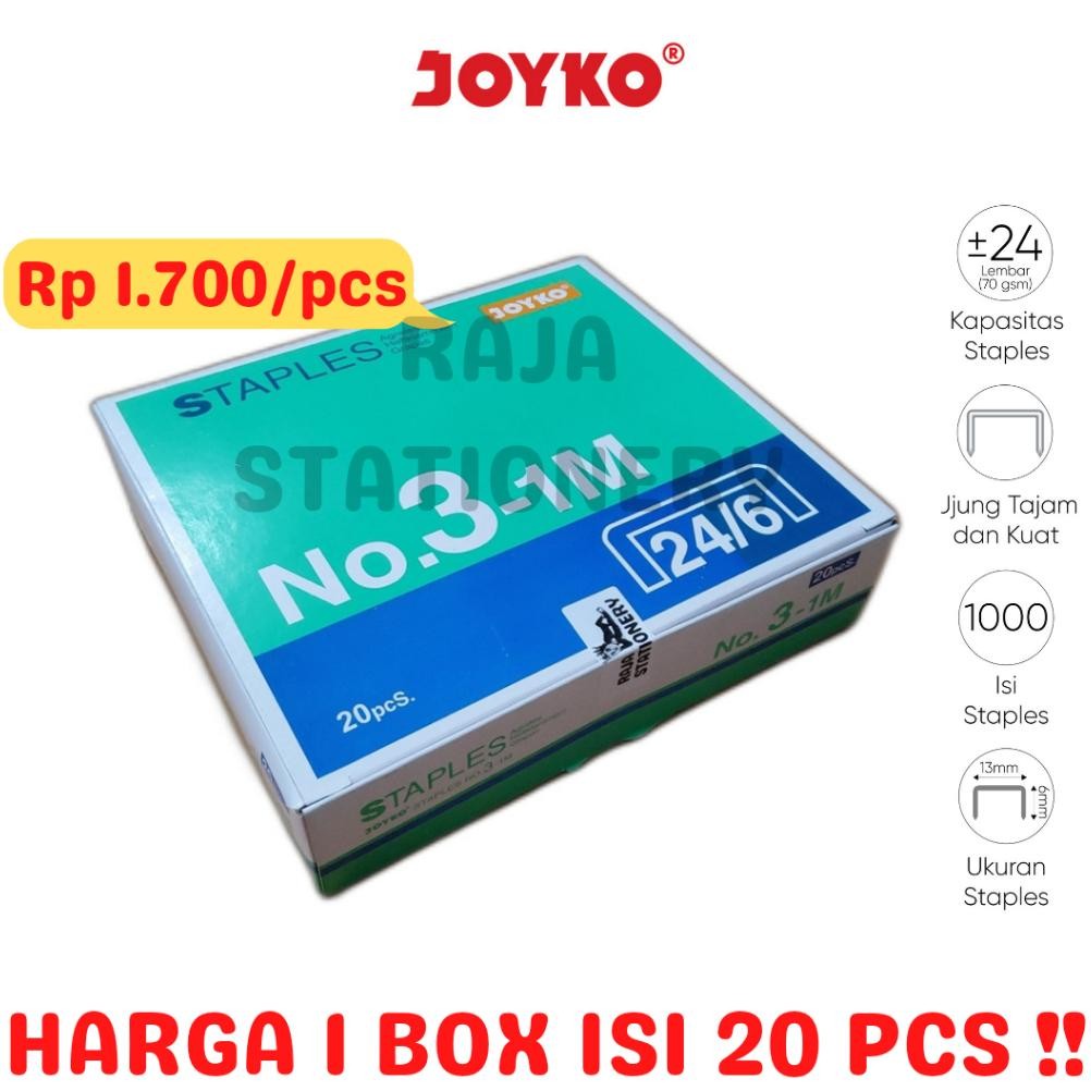 

Readyy!! JOYKO STAPLES NO.3 ISI STEPLER BESAR HEKTER JOYKO NO.3-1M [20PCS]
