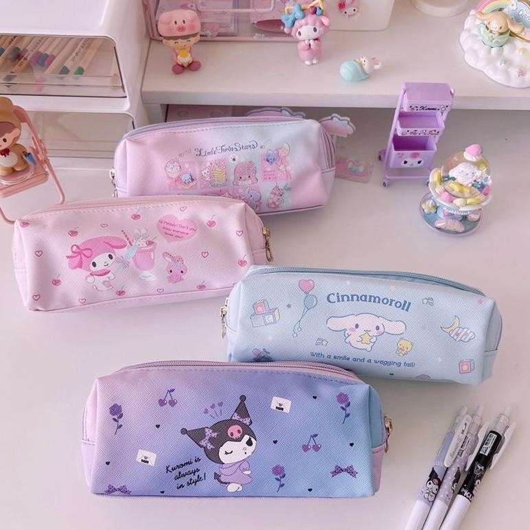 

Readyy!! TEMPAT PENSIL 2 SEKAT MOTIF KARTUN SANRIO PREMIUM CINAMOROLL MELODY KUROMI LUCU