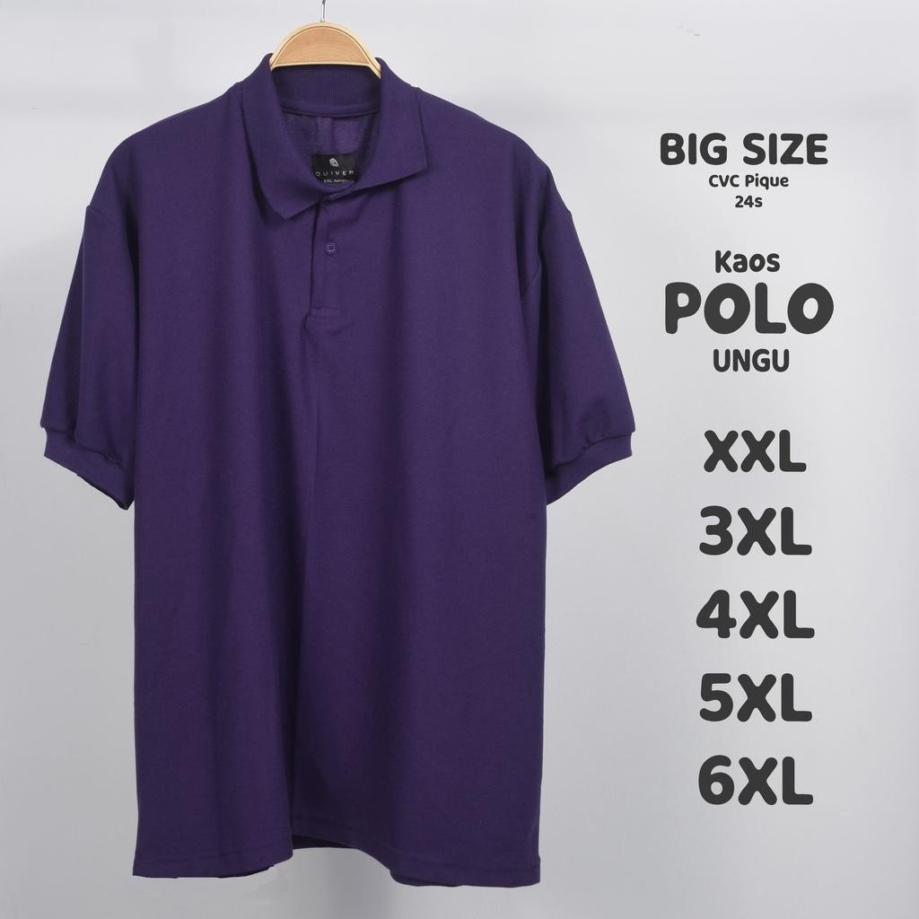 Sg Kaos Polo Jumbo Ungu Big Size Pria Xxl 3Xl 4Xl 5Xl 6Xl Kerah