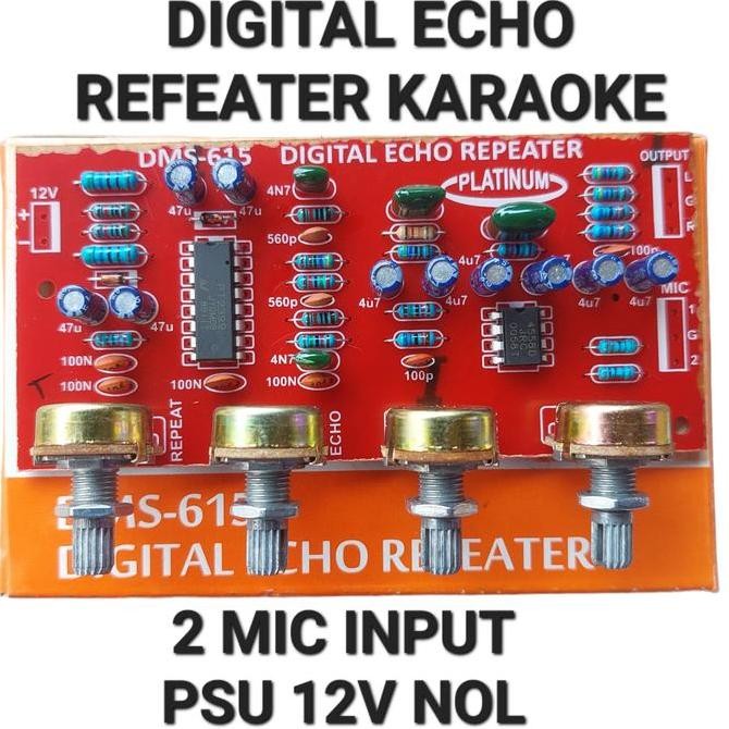 DMS 615 DIGITAL ECHO KARAOKE 2 MIC 12V DC NOL REFEAT GEMA ORI PLATINUM