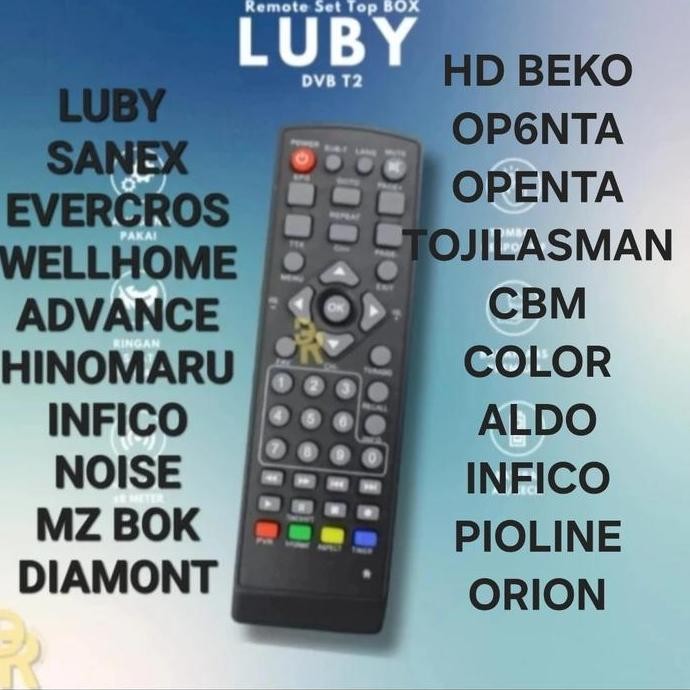 REMOTE STB REMOT UNIVERSAL MULTI MULTY SETING SET TOP BOK BOX LUBBY LUBY SANEX WELLHOME AOKY INTRA A