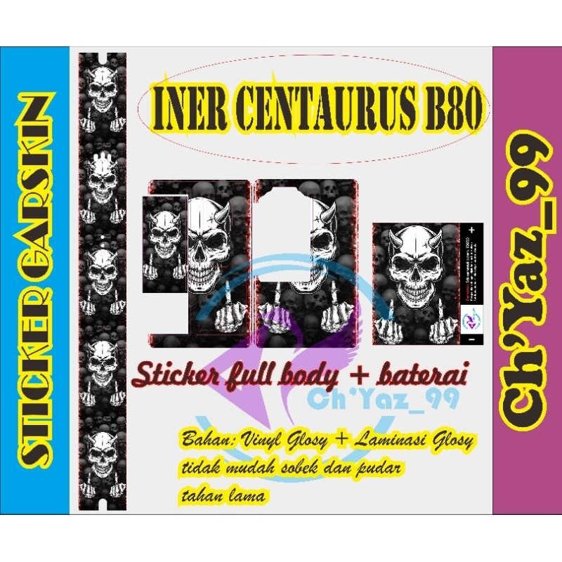 

Premium Cut - Iner Cent4 B80 Ed Tengkorak Type D Garskin Stiker / Case Custom Terlaris 2PCS/ Fullbody