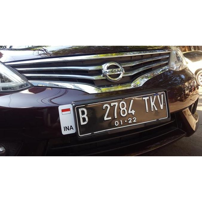 

Stiker INA license plate bendera Indonesia Merah Putih murah