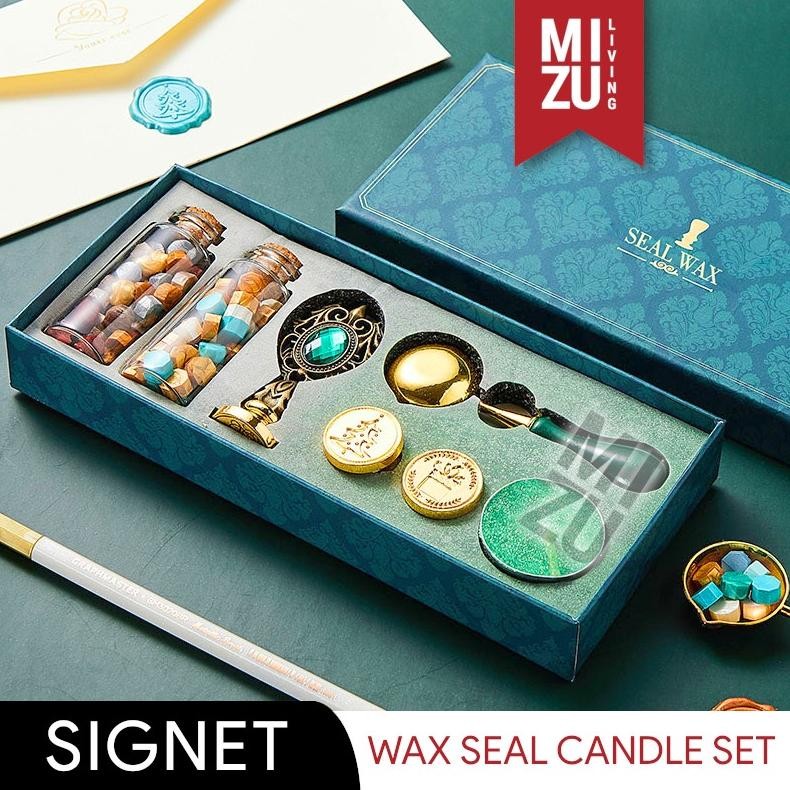 

Readyy!! MIZU SIGNET Letter Wax Seal Set Aesthetic Calligraphy Companion Lilin Cap Stempel