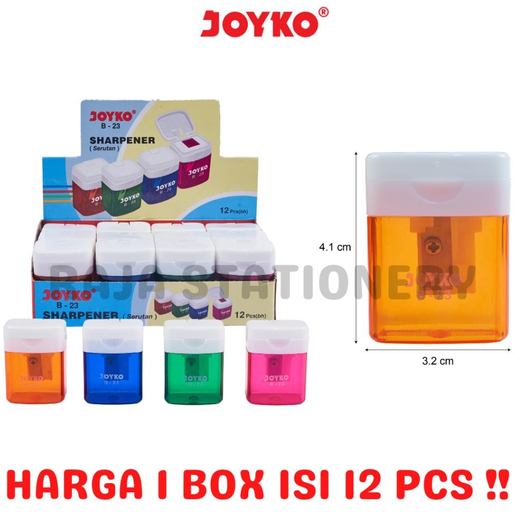 

Readyy!! JOYKO SHARPENER SERUTAN RAUTAN PENCIL PERUNCING B-23 LUSIN 1 BOX [12PCS]