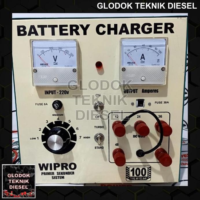 WIPRO Charger Aki Mobil Motor 100 A Battery Charger 100 AHR Cas Aki murah