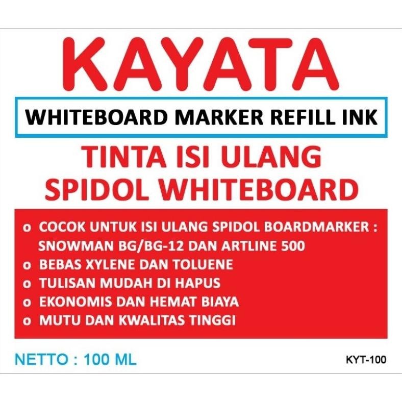 

Hot Sale Tinta Spidol Whiteboard Kayata 100ml Tinta isi ulang dan refill spidol whiteboard-per botol