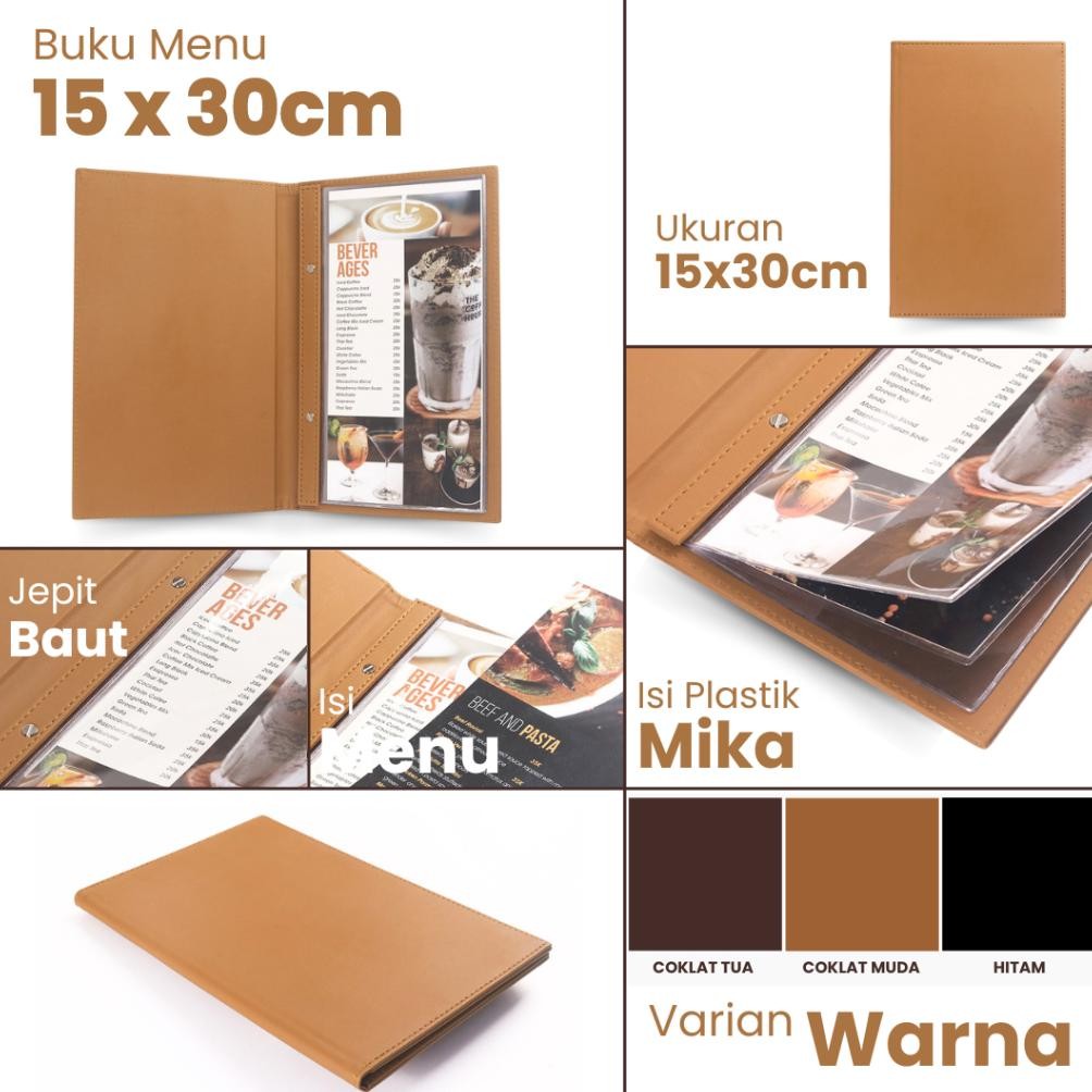 

Terlaris Buku Menu Jakarta - Buku Menu Kulit Jepit Baut Isi Plastik A4 & 15x30cm Hitam, Coklat Muda, Coklat Tua - Cafe, Coffee Shop, Restoran, Hotel ~