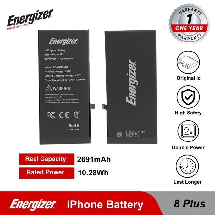 TERBARU - Batre Baterai Battery Energizer - iPhone 8 / 8 Plus Original