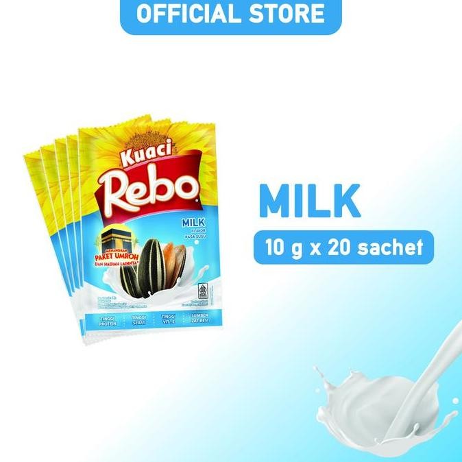 

Rebo Kuaci Rasa Milk 10 Gram - 1 Dus (Isi 200 Sachet) #Gratisongkir