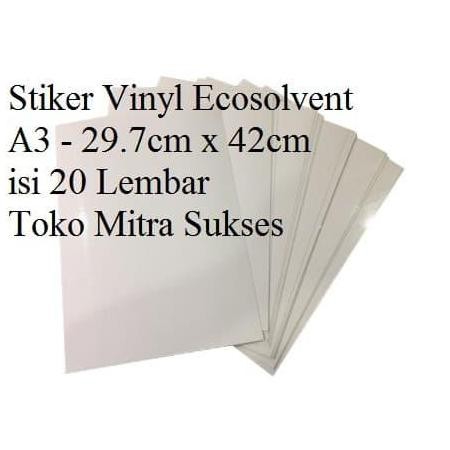 

Baru Stiker Vinyl A3 Ecosolvent - Bahan Sticker Print Outdoor Tahan Air
