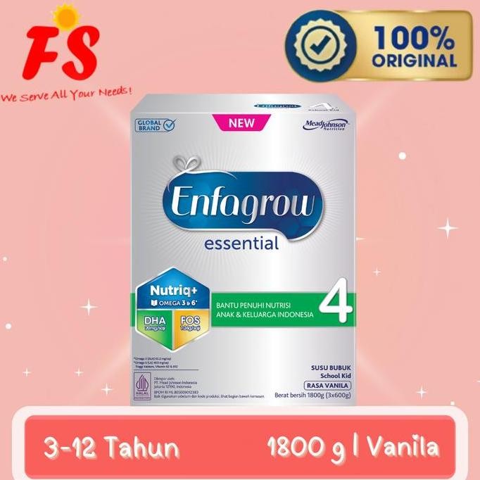 

terbaru enfagrow essential 4 susu formula anak 3-12 tahun 1800g