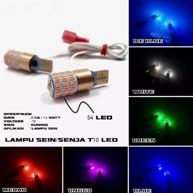 Original Lampu T10 LED 54 Titik Bohlam Senja Sein Motor 2 Mode NMAX AEROX PCX Vario ADV