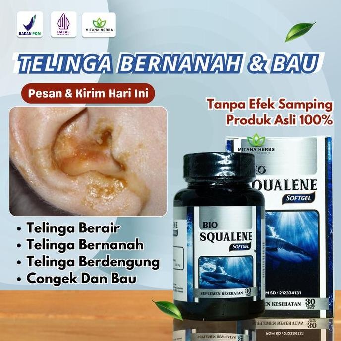 Asli Bio Squalene Herbal Telinga - Atasi Congek, Bau, Gatal, Bernanah, Budeg