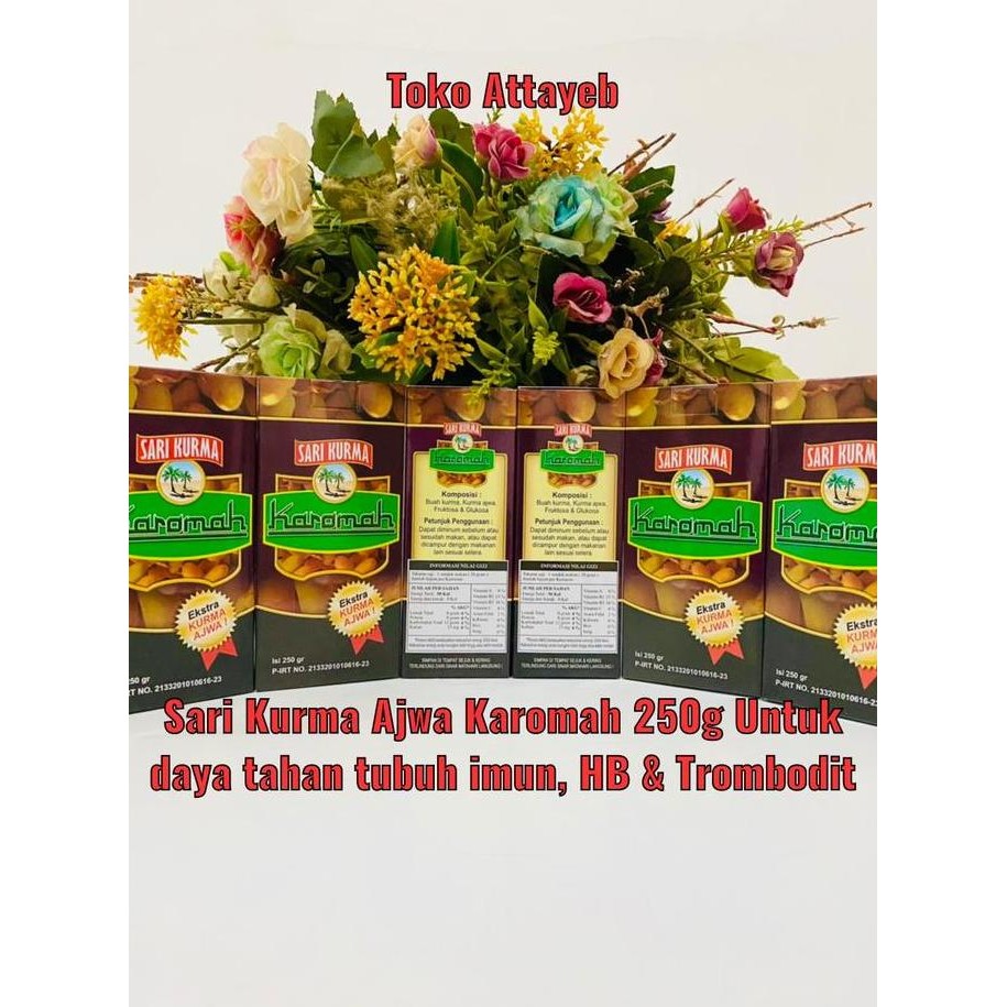 

Sari Kurma Ajwa Karomah 250 Untuk Daya Tahan Tubuh Imun, Hb & Trombodi