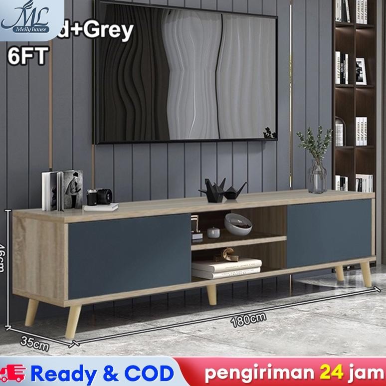lemari TV kayu solid Lemari TV 180Cm Lemari TV Kayu multifungsi  Lemari TV yang  indah Dudukan TV mu
