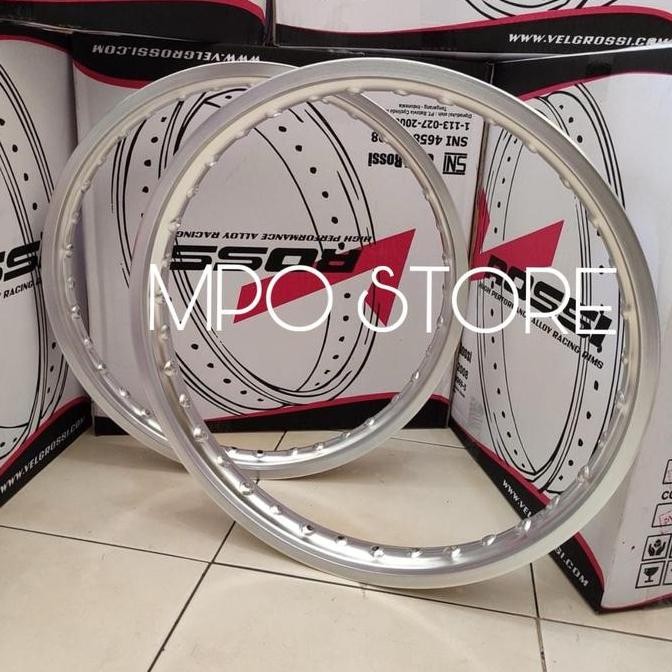 VELG ROSSI RING 17 DAN 18 HOLE 36 SILVER BISA SEMUA MOTOR - VELG ROSSI ORINAL
