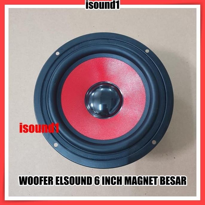 DISKON SPEAKER ELSOUND 6 INCH MAGNET MERAH 150W 8 OHM | WOOFER AUDIO ORIGINAL