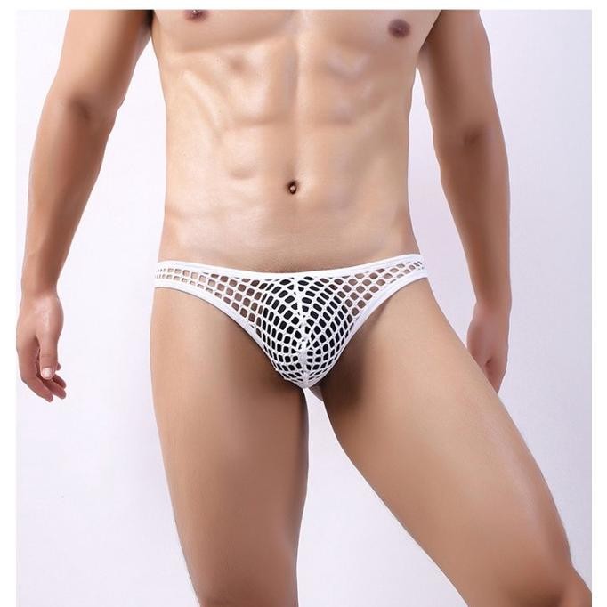 DB32>> F2109 Thong Pria Jaring2 Tembus Pandang Sexy Men Thong Transparent
