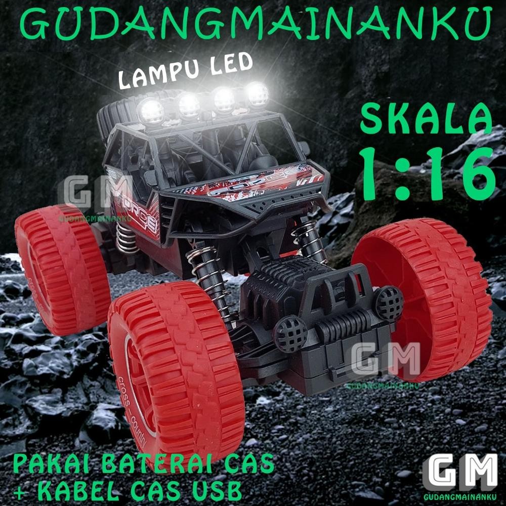 ''Terlaris" 6 Rc Remote Control Mobil Rock Crawler Climber Dengan Lampu Atap Led Offroad