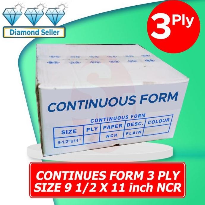 

NEW Kertas Continues Form 3 Ply NCR 9 1/2 x 11 Inch Paper
