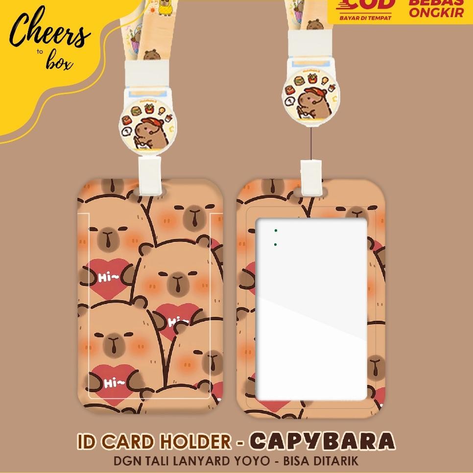 

N017 Id Card Holder Tali Yoyo Capybara Nametag Card Holder Tali Bisa Ditarik