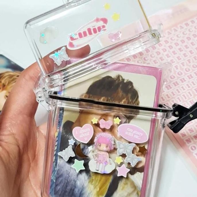 Kpop Photocards Holder Kotak Penyimpanan Kunci Uang Bahan Plastik Tahan Air Transparan Plastik Porta