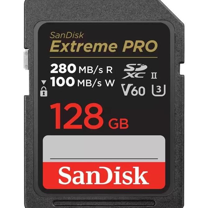 TERBARU - SANDISK EXTREME PRO 128GB UHS-II U3 V60 SDXC MEMORY SD CARD SDSDXEP-128G-GN4IN